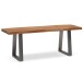 Sitzbank >WL7.286< in Akazie / Silber, Massivholz & Metall - 120x46x40cm (BxHxT)