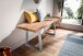 Sitzbank >WL7.286< in Akazie / Silber, Massivholz & Metall - 120x46x40cm (BxHxT)