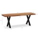Sitzbank >WL7.287< in Akazie / Schwarz, Massivholz & Metall - 120x46x40 (BxHxT)