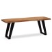 Sitzbank >WL7.288< in Akazie / Schwarz, Massivholz & Metall - 120x46x40 (BxHxT)