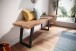 Sitzbank >WL7.288< in Akazie / Schwarz, Massivholz & Metall - 120x46x40 (BxHxT)