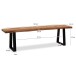 Sitzbank >WL7.289< in Akazie / Schwarz, Massivholz & Metall - 120x46x40 (BxHxT)