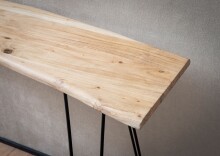 Konsolentisch >WL7.318< in Akazie, Massivholz & Metall - 150x75x36cm (BxHxT)