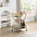 Servierwagen >WL7.335< in Gold, Metall & Schwarzglas - 65x80x40cm (BxHxT)