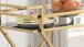 Servierwagen >WL7.335< in Gold, Metall & Schwarzglas - 65x80x40cm (BxHxT)