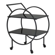 Servierwagen >WL7.337< in Schwarz, Metall / Glas -...