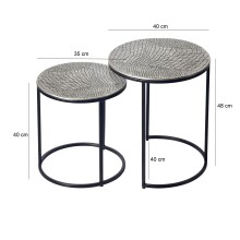 Satztisch >WL7.347< (2-teilig) in Silber, Aluminium / Metall - 48x40cm (HxD)