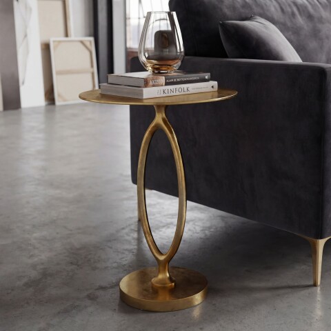 Beistelltisch >WL7.349< in Gold, Aluminium - 57x44cm (HxD)