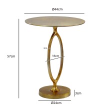 Beistelltisch >WL7.349< in Gold, Aluminium - 57x44cm (HxD)