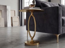Beistelltisch >WL7.349< in Gold, Aluminium - 57x44cm (HxD)