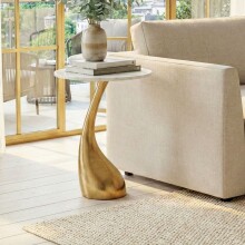 Beistelltisch >WL7.354< in Gold, Marmor &...