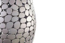 Beistelltisch >WL7.359< in Silber, Marmor & Aluminium - 46x40cm (HxD)