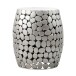 Beistelltisch >WL7.359< in Silber, Marmor & Aluminium - 46x40cm (HxD)