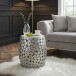 Beistelltisch >WL7.359< in Silber, Marmor & Aluminium - 46x40cm (HxD)