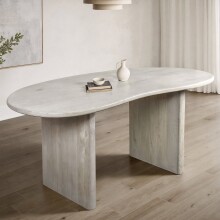 Esstisch >WL7.364< in Mango Weiß, Massivholz...