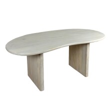 Esstisch >WL7.364< in Mango Weiß, Massivholz...