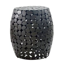 Beistelltisch >WL7.367< in Schwarz, Aluminium - 46x40cm (HxD)