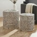 Satztisch >WL7.369< (2-teilig) in Silber, Aluminium - 42x41cm (HxD)