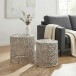 Satztisch >WL7.369< (2-teilig) in Silber, Aluminium - 42x41cm (HxD)