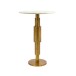Beistelltisch >WL7.370< in Weiß, Marmor & Aluminium  - 59x37cm (HxD)