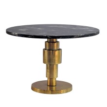 Couchtisch >WL7.373< in Schwarz / Gold, Marmor & Aluminium - 39x60cm (HxD)