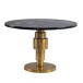 Couchtisch >WL7.373< in Schwarz / Gold, Marmor & Aluminium - 39x60cm (HxD)