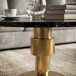 Couchtisch >WL7.373< in Schwarz / Gold, Marmor & Aluminium - 39x60cm (HxD)