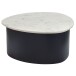 Couchtisch >WL7.376< in Weiß / Schwarz, Marmor & Aluminium - 63x63x30cm (LxBxH)