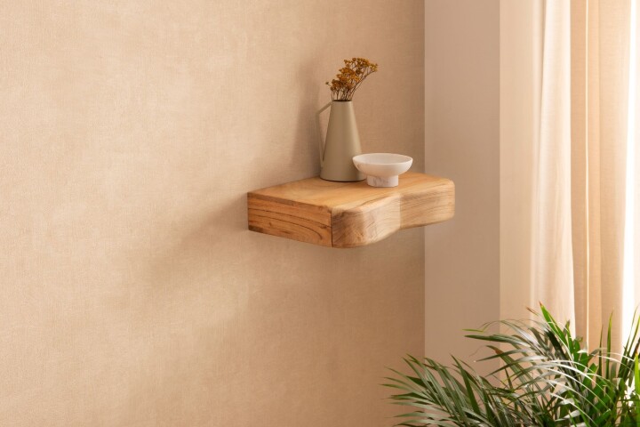 Wandboard >WL7.385< in Akazie, Massivholz - 40x8x20cm (BxHxT)