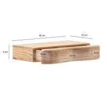 Wandboard >WL7.385< in Akazie, Massivholz - 40x8x20cm (BxHxT)