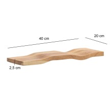 Wandboard >WL7.395< in Akazie, Massivholz - 40x3x20cm (BxHxT)