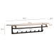 Garderobenleiste >WL7.405< in Akazie / schwarz - 100x30x20 (BxHxT)