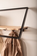 Garderobenleiste >WL7.407< in Akazie / schwarz - 100x40x33 (BxHxT)