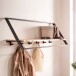 Garderobenleiste >WL7.407< in Akazie / schwarz - 100x40x33 (BxHxT)