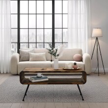 Couchtisch >WL7.415< in Sheesham / schwarz - 100x40x45 (LxBxH)