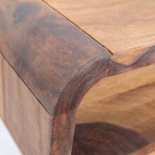 Couchtisch >WL7.415< in Sheesham / schwarz - 100x40x45 (LxBxH)