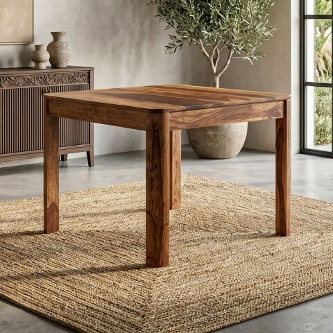 Esstisch >WL7.416< in Sheesham, Massivholz - 80x76x80cm (BxHxT)