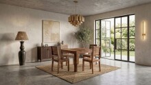 Esstisch >WL7.416< in Sheesham, Massivholz - 80x76x80cm (BxHxT)