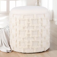 Pouf >WL7.418< mit Stauraum, in Creme, Stoff -...