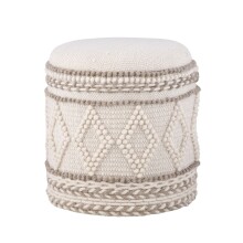 Pouf >WL7.419< mit Stauraum, in Creme, Wolle - 45x40cm (HxD)