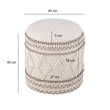 Pouf >WL7.419< mit Stauraum, in Creme, Wolle - 45x40cm (HxD)