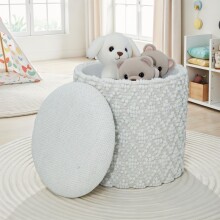 Pouf >WL7.420< mit Stauraum, in Weiß, Stoff -...