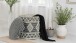 Sitzhocker >WL7.421< mit Stauraum, Grau-Creme, Stoff - 45x40cm (HxD)