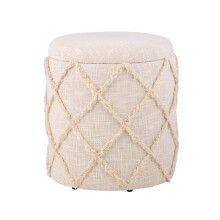 Pouf >WL7.422< mit Stauraum, Creme, Baumwolle -...