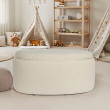 Sitzhocker >WL7.425< mit Stauraum, in Creme, Stoff...