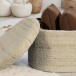 Sitzhocker >WL7.426< mit Stauraum, in Braun, Wollstoff - 81x62x40cm (LxBxH)