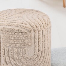 Pouf >WL7.428< mit Stauraum, Beige, Baumwollstoff - 45x40cm (HxD)