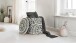 Pouf >WL7.429< mit Stauraum, in grau / creme, Stoff - 45x40cm (HxD)