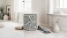 Pouf >WL7.429< mit Stauraum, in grau / creme, Stoff - 45x40cm (HxD)