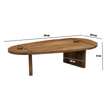 Couchtisch >WL7.437< in Mango, Massivholz - 120x59x31cm (LxBxH)